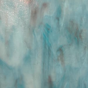Aqua Rose Pearl Opalescent Spectrum Stained Glass Sheet Panel