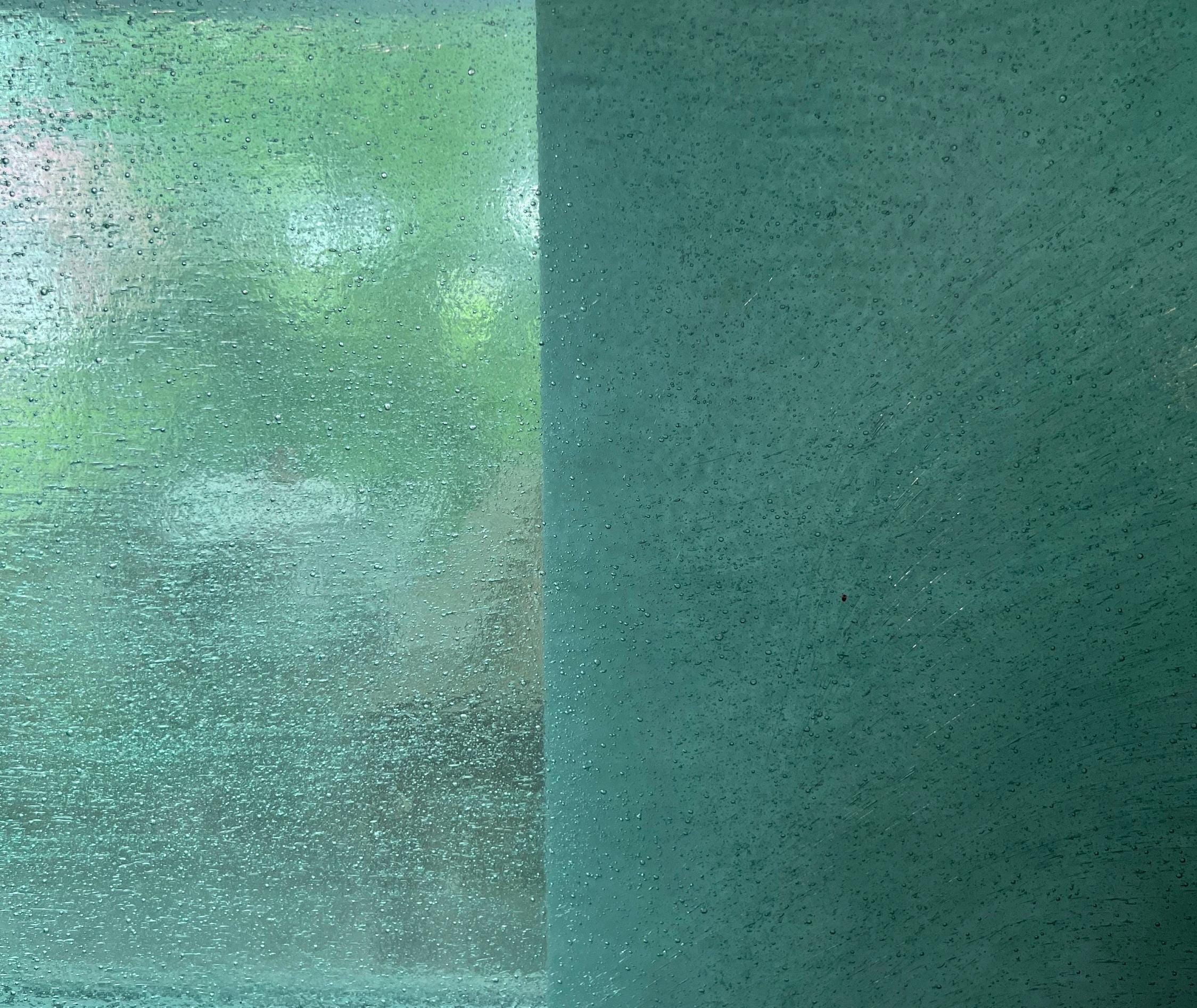 Kokomo Sea Blue Green Seedy Stained Glass Sheet Panel