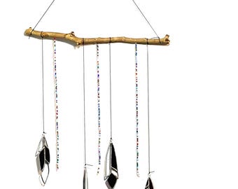 Stained Glass  Feather Beaded Wall Art Suncatcher