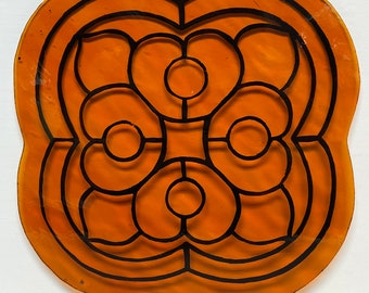 Painted Orange Stained Glass Panels Pre Cut