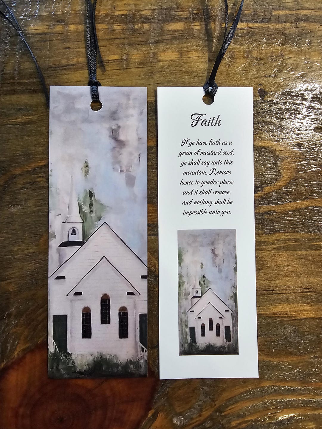 Scripture Verse Ribbon Faith Bookmark: Original Painting, Bible Verse, Ribbon - Etsy
