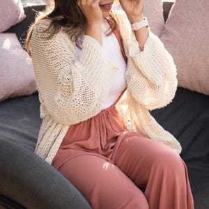 Crochet Bohemian Netted Cardigan Lightweight comfy oversize cardigan image 3
