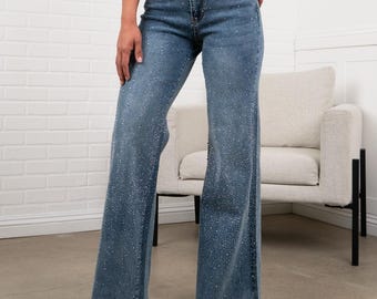 Crystal FLARE High-Waisted Sparkle Jeans Must Have 32" Inseam