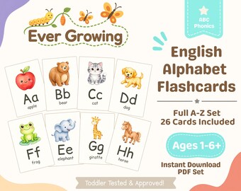 Watercolor Alphabet Flashcards Printable | ABC Cards for Toddlers | Montessori Preschool Homeschool Learning | A-Z PDF Download