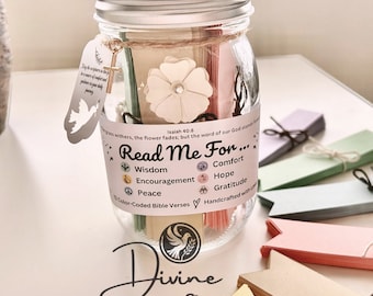 Color Coded Scripture Jar, Handmade Faith Based Gifts for Her