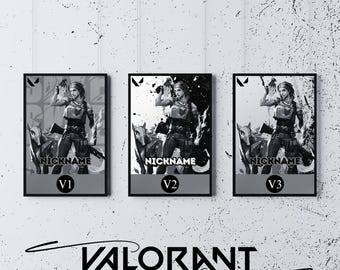 Skye, Custom and Personalized Valorant Agent Poster, Gaming Room Decor, Black and White Style, Printable Wall Art, Digital Download