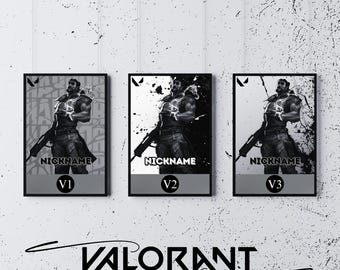Harbor, Custom and Personalized Valorant Agent Poster, Gaming Room Decor, Black and White Style, Printable Wall Art, Digital Download