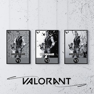 Chamber, Custom and Personalized Valorant Agent Poster, Gaming Room Decor, Black and White Style, Printable Wall Art, Digital Download