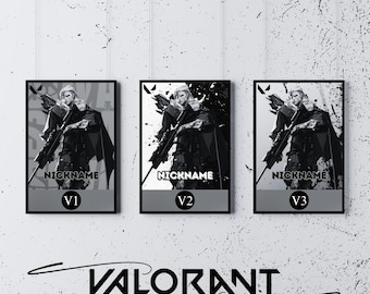 Custom Sova Valorant Poster: Black and White Gaming Room Decor (Digital Download)