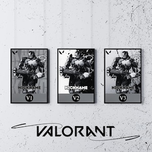 KAY/O, Custom and Personalized Valorant Agent Poster, Gaming Room Decor, Black and White Style, Printable Wall Art, Digital Download