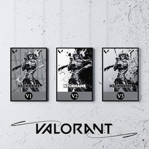 Neon, Custom and Personalized Valorant Agent Poster, Gaming Room Decor, Black and White Style, Printable Wall Art, Digital Download