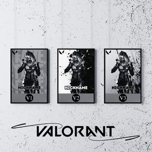 Fade, Custom and Personalized Valorant Agent Poster, Gaming Room Decor, Black and White Style, Printable Wall Art, Digital Download