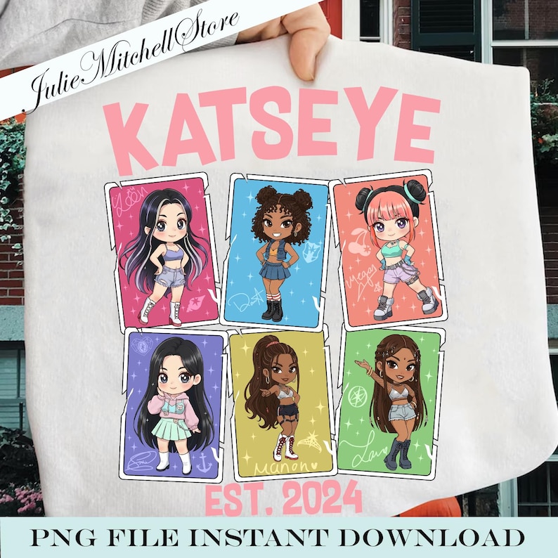 Katseye All Member Idol Kpop Png, Vintage Katseye Music Png, Katseye K