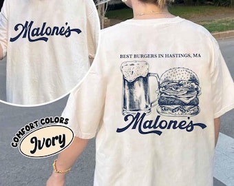 Malone's Vintage Diner Shirt, Retro Burger Restaurant Tee, Briar University Shirt, Hockey Romance Shirt, Off Campus Shirt, Briar U Shirt