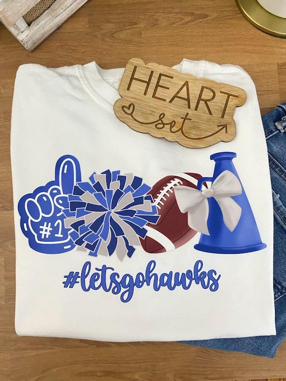 Custom Cheer Spirit Shirt | Football Mom Shirt | Fan Tee | Game Day Shirt | Football Cheer Bow Tee | Team Spirit T | Friday Night Lights T