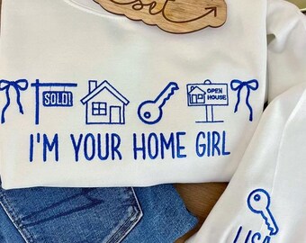 Personalized Embroidered Realtor Sweatshirt | Custom Realtor Crew| Custom Sleeve Shirt | Realtor Life | Custom Embroidered Sweatshirt