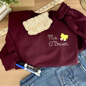 Personalized Teacher Sweatshirt | Custom Teacher Bow Shirt  |Coquette Bow | Back to School| Pencil Bow Sweatshirt | Teacher Gift Sweatshirt