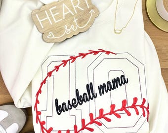Embroidered Baseball | Player number Sweatshirt | Spring Hoodie | Baseball Sweatshirt | Patchwork Crewneck | Custom Baseball Hoodie
