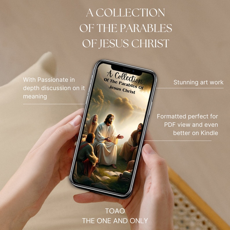 User-friendly eBook navigation for 'The Parables of Jesus Christ' with quick links to Bible verses and insightful parable explanations. Engaging page 'The Parables of Jesus Christ' eBook with vivid artwork and detailed analysis.