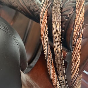 Handmade horsehair adjustable hatbands.