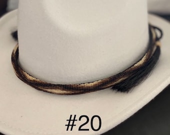 Hitched Horsehair adjustable  Hatband. (Hat not included).