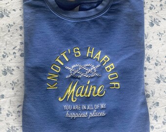 Knott's Harbor Embroidered Sweatshirt, Bookish Gifts, Book Merch, gift book hoodie