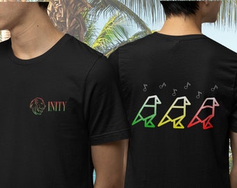 Jamaica Inity Red Gold Black Green T-Shirt, Reggae Crewneck Shirt, Caribbean Gift for Him or Her, Boyfriend Tee, Husband Loungewear