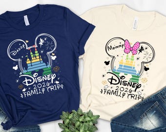 Personalized Disneyland Shirt, Disney Trip Shirts 2026, Disney Family Vacation Custom Name Shirt , Mickey Minnie Disneyworld Matching Shirt