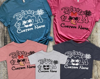 Custom Disney Family Matching Vacation Shirts, Disney Family Trip 2024 T-shirt, Disney 2024 Shirts, Custom Name Disney Squad Crew Shirt