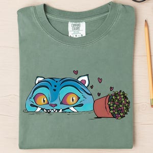 Comfort Colors® Demon Hunter Tiger Shirt, K-pop Demon T-shirt, Anime Lover Shirt, Hunter Merch, Cute Blue Tiger Tee, Anime Shirt