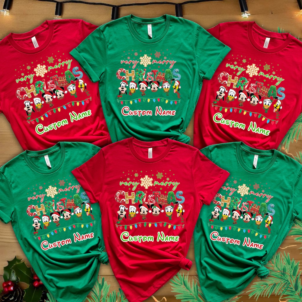 Christmas Squad 2024 Disney Christmas Shirt, Personalized Disney Christmas Shirt,Matching Disney Christmas Family Shirt, Custom Disney Christmas Squad Shirt Christmas Matching