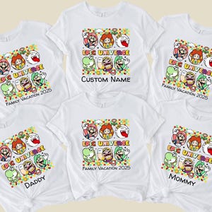 Custom Super Mario Epic Universe Shirt, Mario Luigi Princess Peach Family Vacation 2025, Personalized Epic Shirt, Family Matching