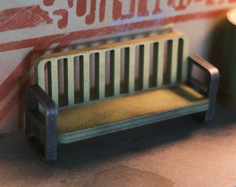 Banco de ciencia ficción a escala 1:18 del Distrito 03 / Para Acid Rain World / Joytoy / TVC / Construcción de mundos / Fotografía de juguetes