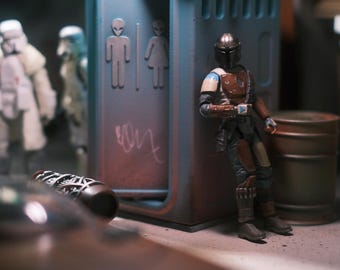 Baño portátil de ciencia ficción a escala 1:18 de District 03/Grime City para Acid Rain World/Joytoy/Cine/Creación de mundos/Fotografía de juguetes