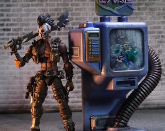 Máquina expendedora de pescado de ciencia ficción a escala 1:18 de District 03 / Accesorio luminoso para Acid Rain World / Joytoy / TVC / Creación de mundos