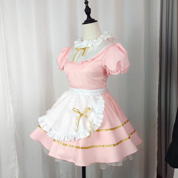 Classic Handmade Custom Lolita Dress Lolita Cosplay Pink Maid Cosplay Sweet Girl Anime Cosplay