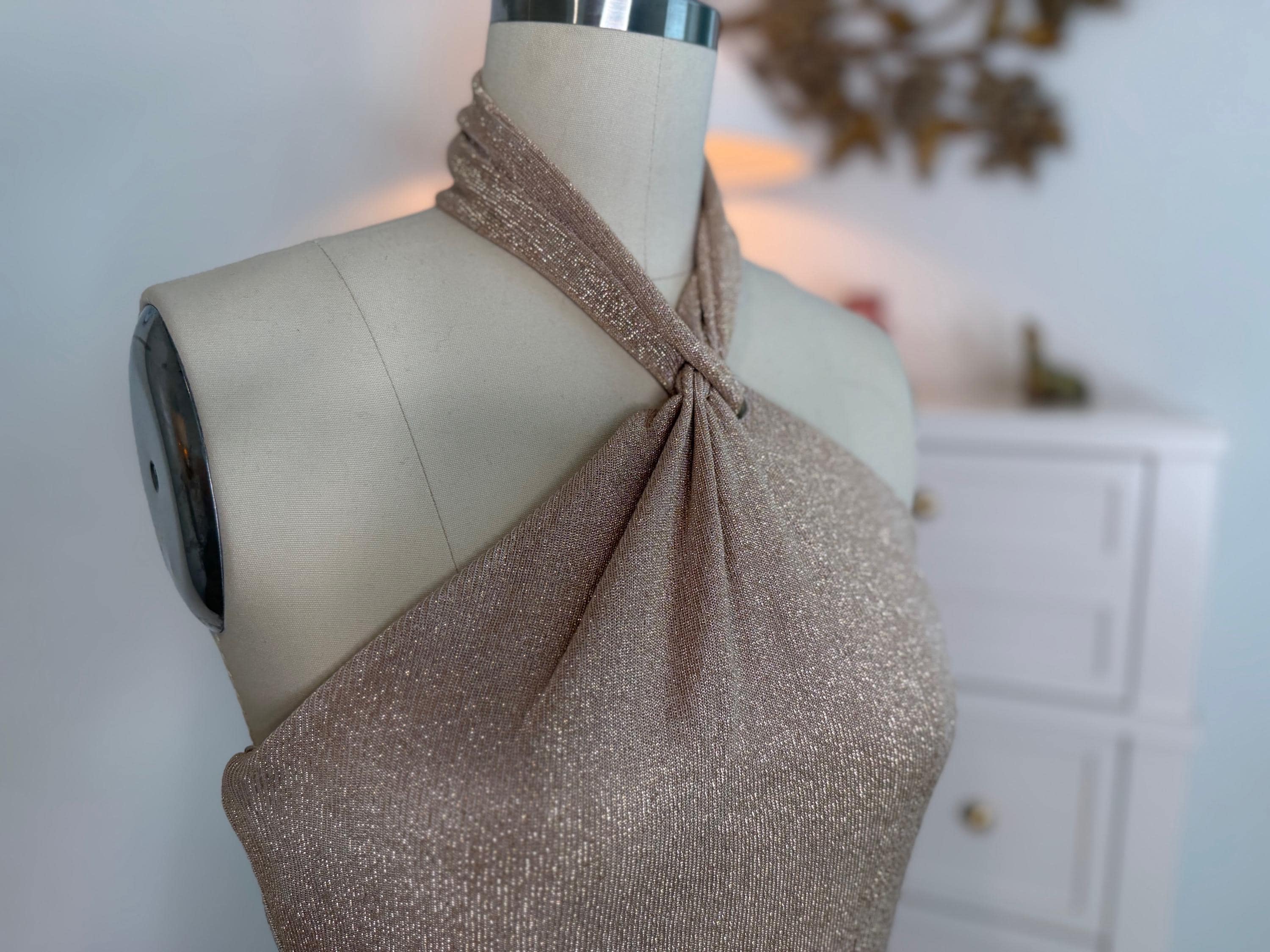Metallic Halter Dress - Etsy Metallic Halter Dress - Etsy
