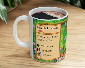 Stardew Triple Shot Espresso Coffee Mug V1 -- Gamer Gamer