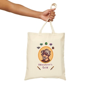 Stardew Valley Adventurer&#39;s Guild Cotton Canvas Tote -- Gamer Tote. Gamer Girl Tote. Gaming Gift. Comfy Gamer Tote. Stardew Tote.