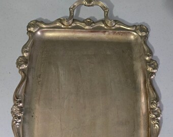 gold rustic rectangle decorative handled tray