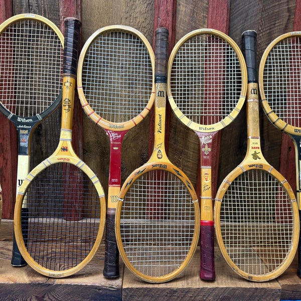 Wilson Vintage Tennis Racquets, Wall Decor for Nursery, Man Cave or Sports Room