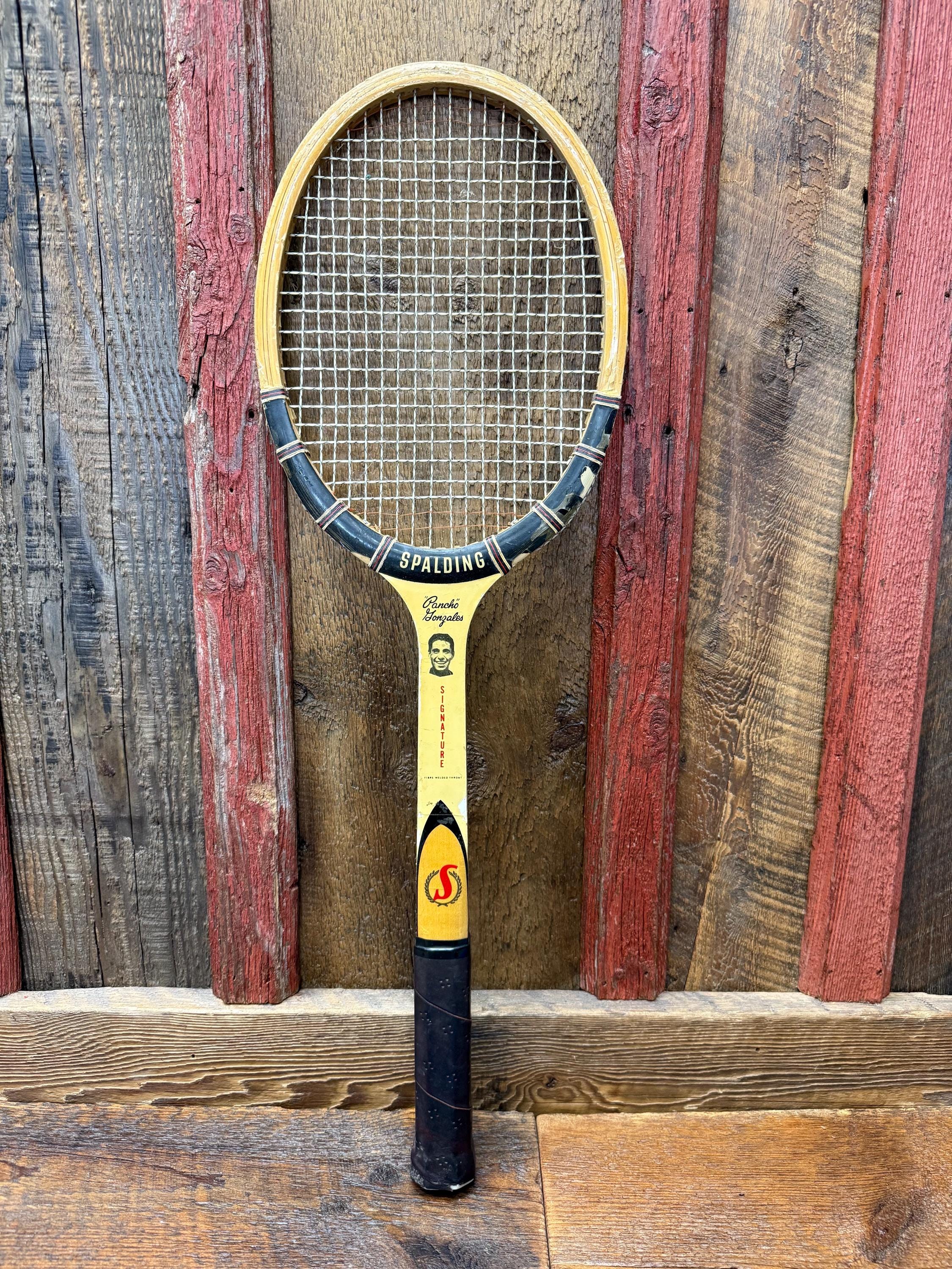 VTG SPALDING PANCHO GONZALES SIGNATURE WOOD TENNIS RACQUET. ANTIQUE / DISPLAY VTG SPALDING PANCHO GONZALES SIGNATURE WOOD TENNIS RACQUET. ANTIQUE / DISPLAY