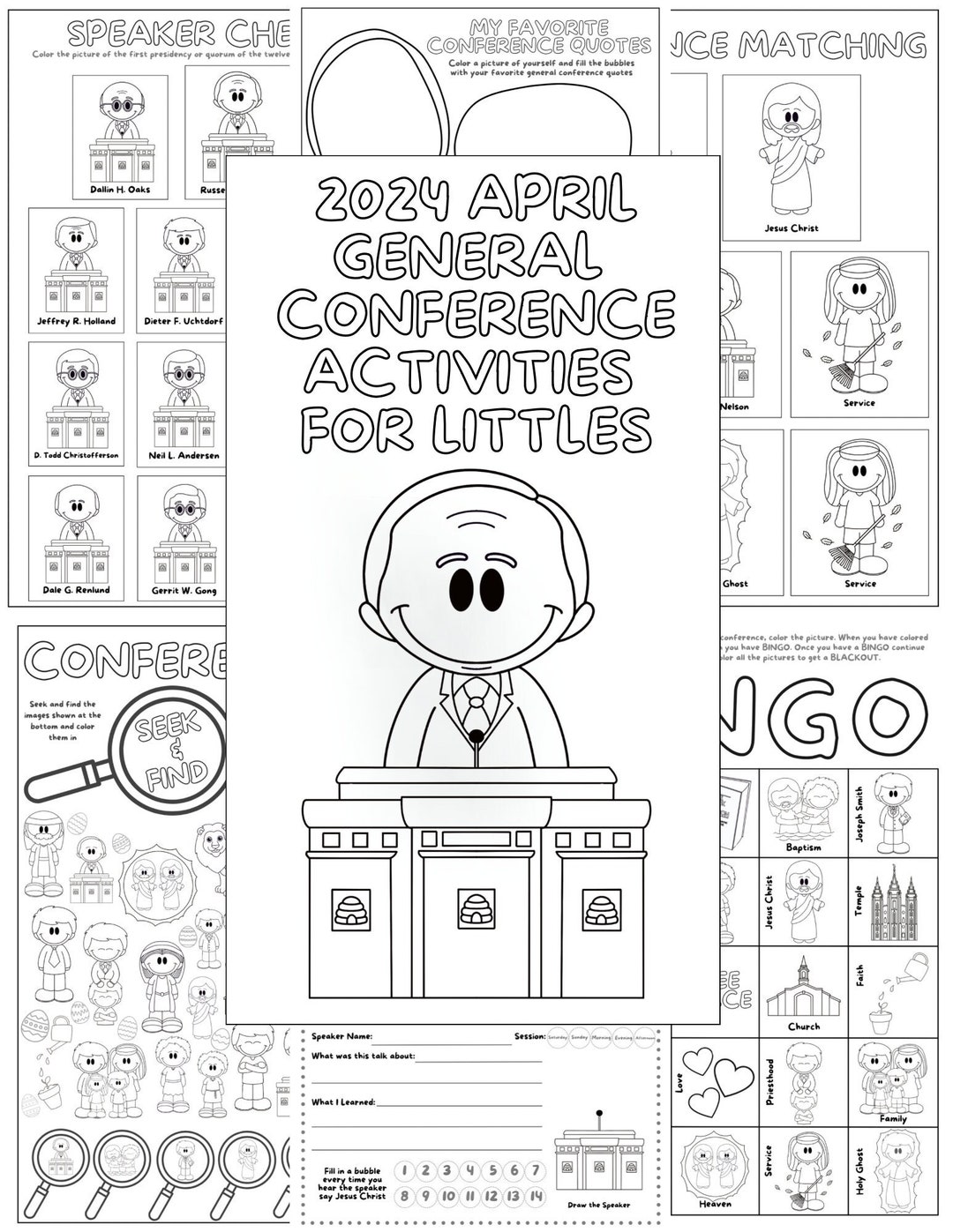 LDS General Conference Activity Packet for Littles Digital Download