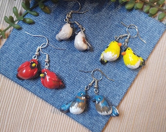 Local Birds Polymer Clay Earrings
