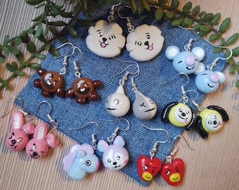 BT21 Polymer Clay Earrings