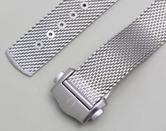 Maille milanaise pour OMEGA Bracelet de montre Bracelet Fermoir de montre Boucle Bracelet en métal en acier inoxydable argenté de 19 mm, 20 mm, 21 mm