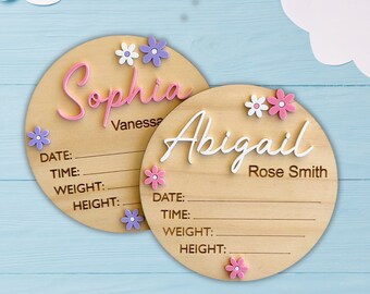 Personalized Baby Stat Sign, Baby Name Sign, Stars Birth Announcement Plaque, Newborn Photo Prop, Birth Announcement Sign, Baby Shower Gift