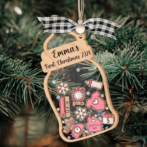 Personalized Baby‘s First Christmas Ornament, 4D Shake Babies Ornament, Christmas Ornament, Baby Ornament Personalized, New Baby Gifts