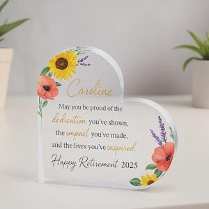 Personalized Retirement Acrylic Plaque – Custom Message Gift for Women, Teacher, or Coworker, Elegant Keepsake Display