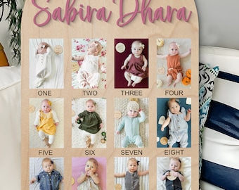 Fototafel Erstes Jahr Baby - Bilderrahmen Für Monatsmeilensteine